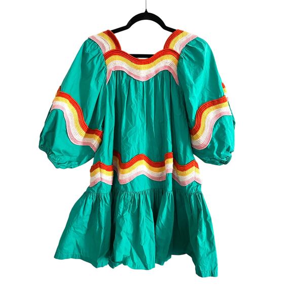 Corey Lynn Calter Anthropologie CLC Green Mary Mini Dress Resort Embroidered XS Corey Lynn Calter Anthropologie CLC Green Mary Mini Dress Resort Embroidered XS